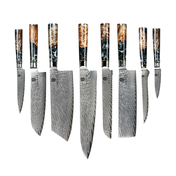 Azure Series Damascus Steel Knife – Lumina Kitchen